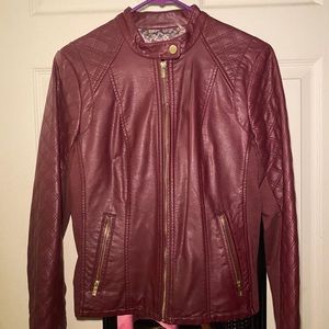 Maroon leather jacket